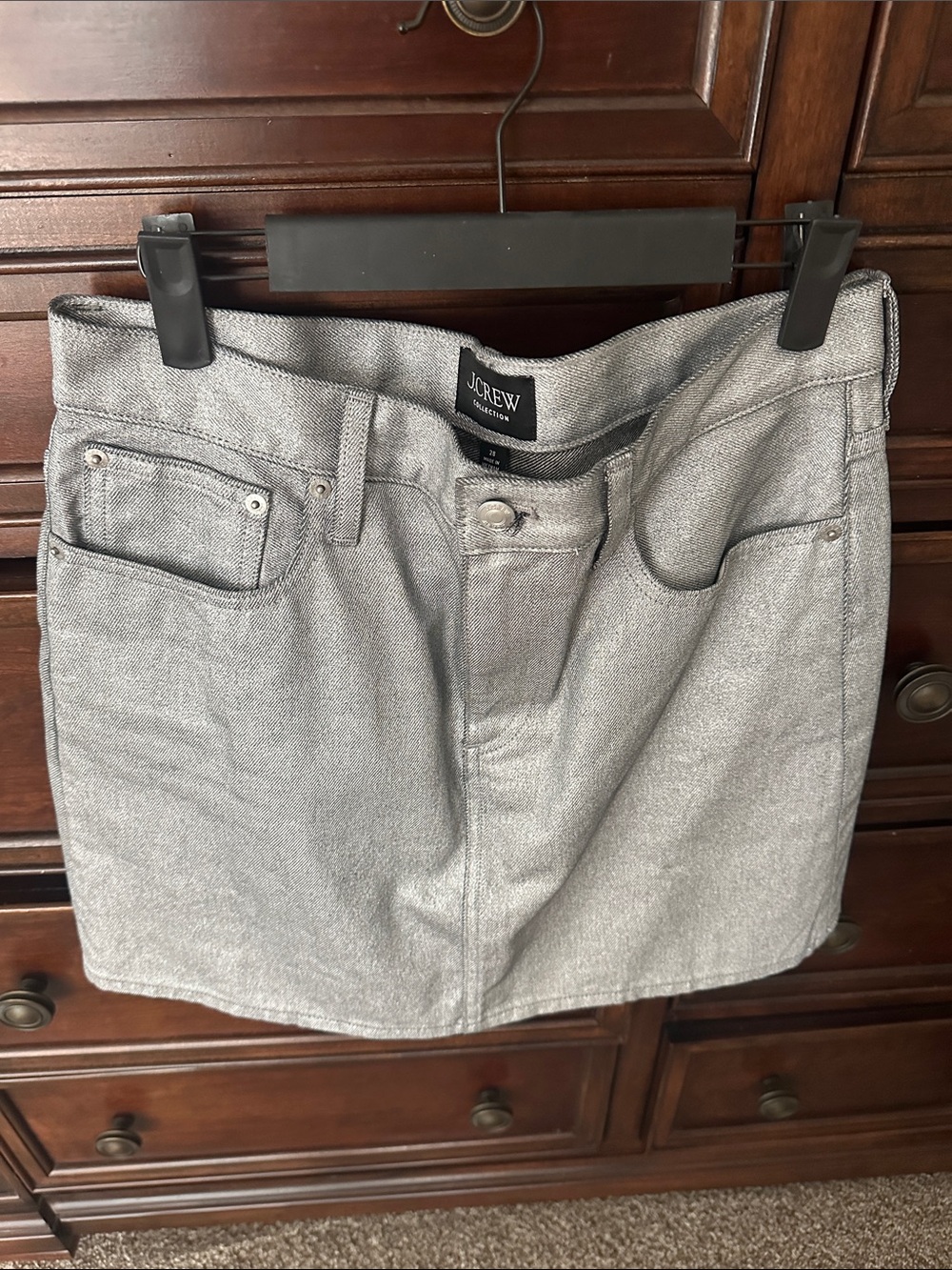 J. Crew Gray Sparkle Mini Skirt